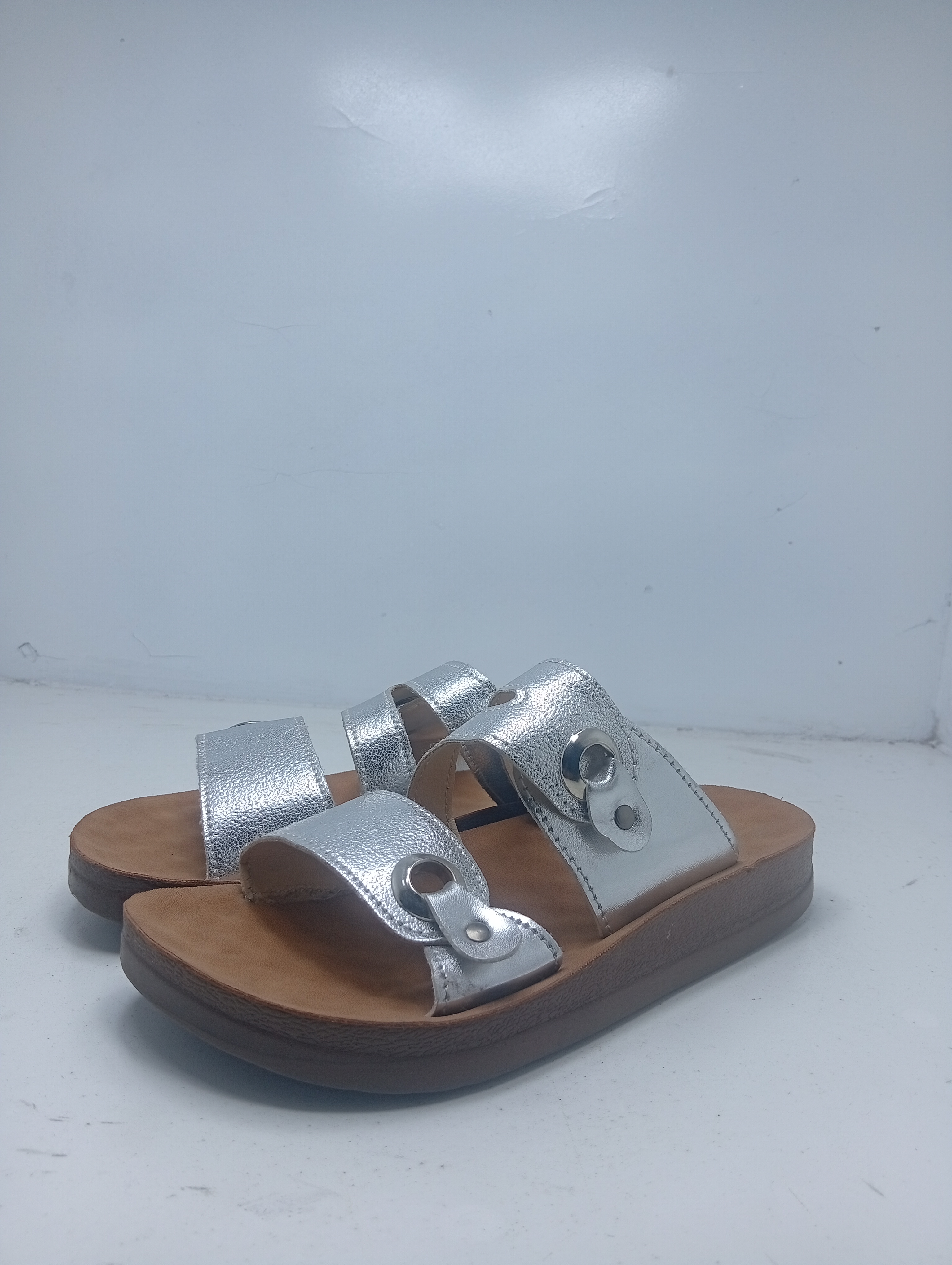 Santana Star Women's Silver Slide Sandals