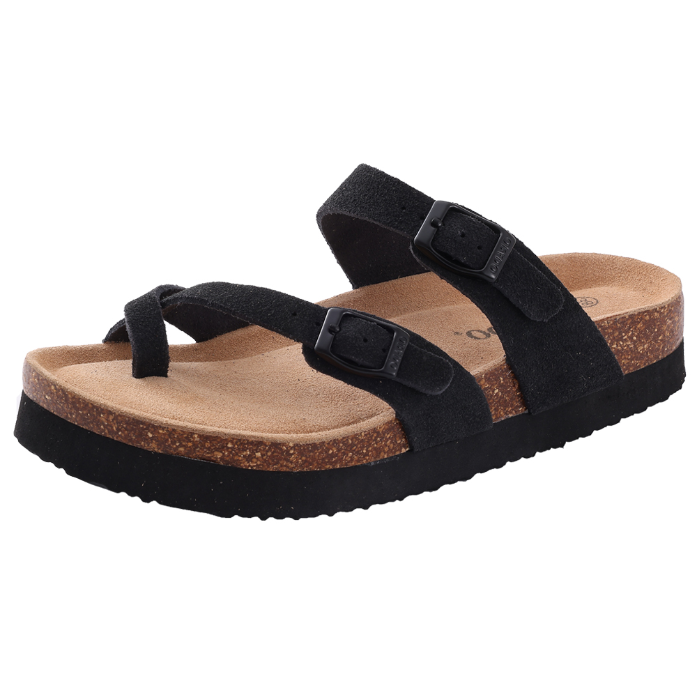 Eyriphy Summer Fashion Flat Slide with Arch Support Unisex Cork Sole Sandals Men and Women's Double Buckle PVC Material Slippers