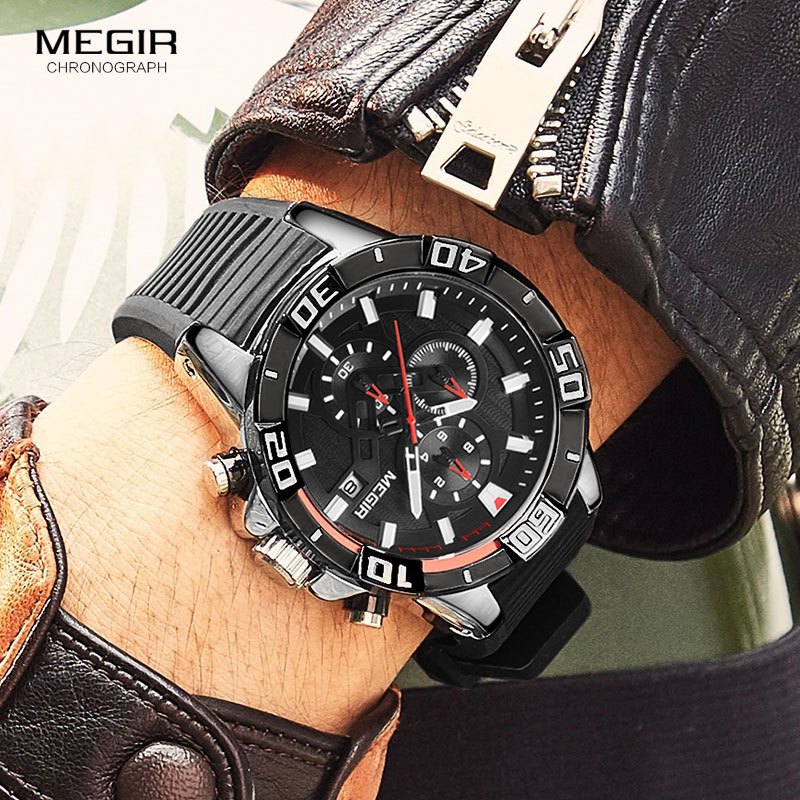 MEGIR Fashion Quartz Watch Men Luxury Military Sport Wristwatch Chronograph Waterproof Relogio Masculino Top Brand Clock 2121