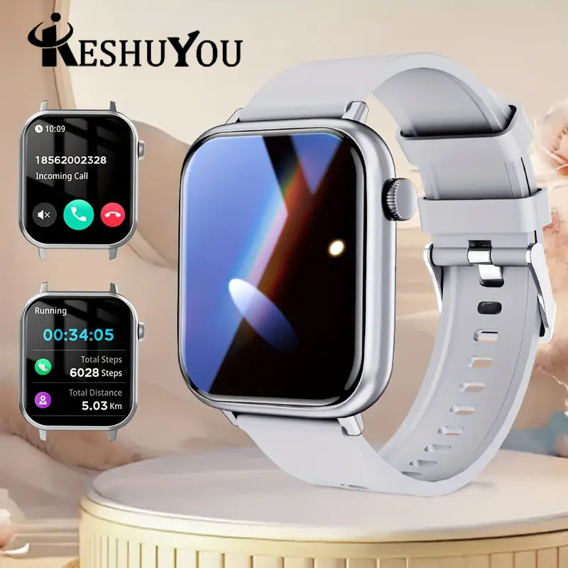 KESHUYOU 2025 New Smart Watch Bluetooth Talk Heart Rate Monitor Sports Health IP68 Waterproof Men Women smartwatch Holiday Gifts