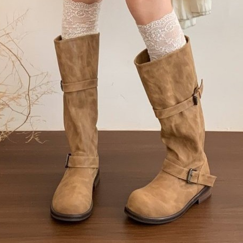 High Boots Women Flats Winter Shoes Designer 2025 Trend New Knee High Gladiator Knight's Boots Elegant Woman Botas Mujer Zapatos