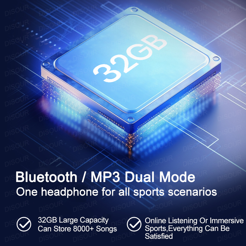 X20 Bone Conduction Headphone Bluetooth 5.4 Wireless Sports Earphone IPX8 30M Depth Waterproof Swimming Headset With MP3 Player