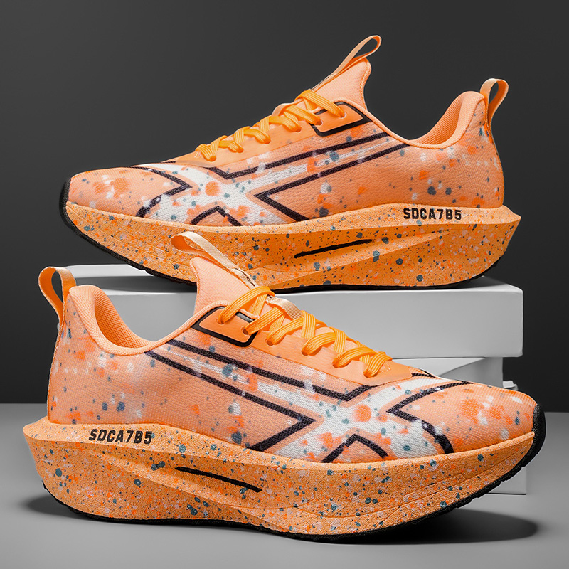 Men's Breathable Road Running Shoes - Shock-Absorbing and Wear-Resistant Soles, Eva Cushioning Pads, Lightweight Low-Top Sneakers with Striped Design, Suitable for Gym, Jogging and Everyday Wear, Styl