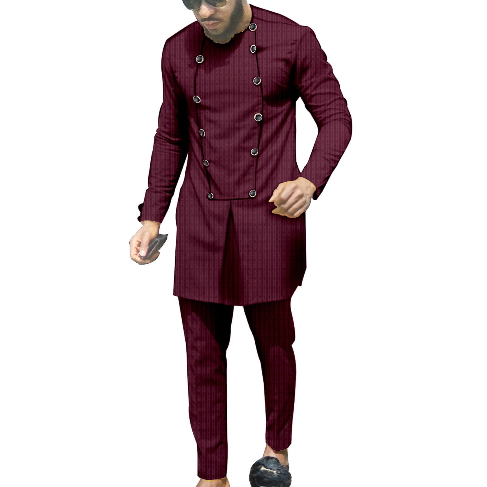 2025 African 2 Piece Set for Men Printed Blazer and Pants Dashiki Outwear Ankara Coats Wax Outfits Pockets Dress Suit S2016024