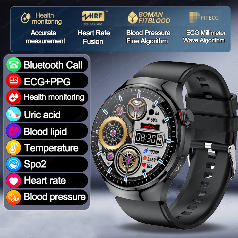 2025 New GT5 Pro Micro examination Health SmartWatch Sapphire AMOLED Screen ECG+PPG Blood fat Uric acid Organ monitor smartwatch