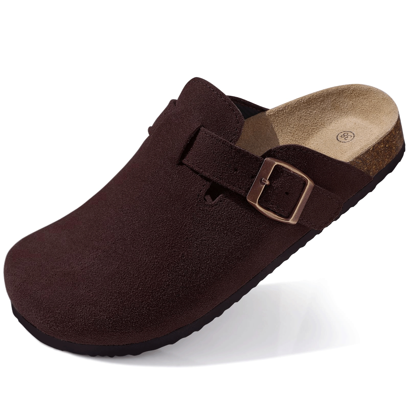Men's and women's suede clogs, leather mules, cork soles, and cowhide Birkenstocks