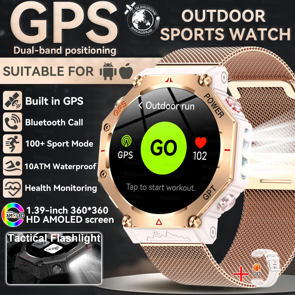 2025 NEW T-Rex 3  Outdoor Military Smart Watch 10ATM Waterproof Bulit-in GPS Compass Altimeter Barometric HD Call Smartwatch Men