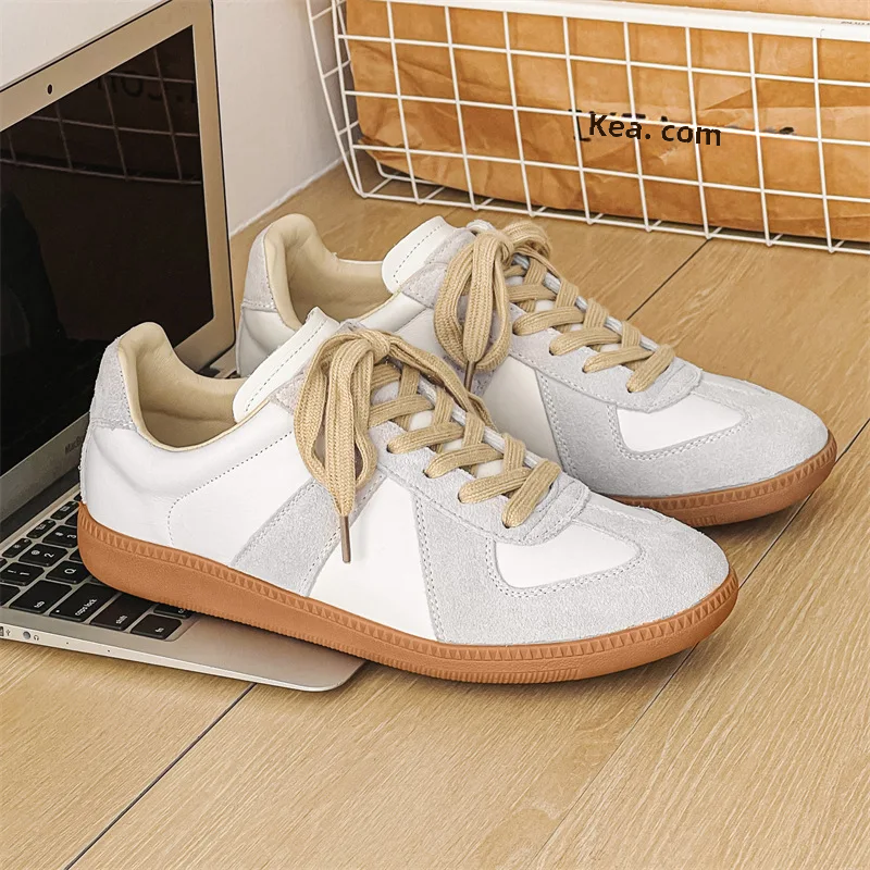 Margiela Trendy Soft-soled Anti-slip Cowhide Casual Men's Shoes Versatile Streetwear Leather Sneakers Summer-ready For Men