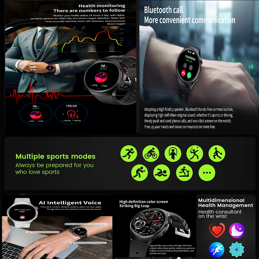2025 New Men Smart Watch NFC Watch S10 Pro GPS 360*360 HD Screen AMOLED Heart rate BT Call Health Monitoring Women Smartwatches