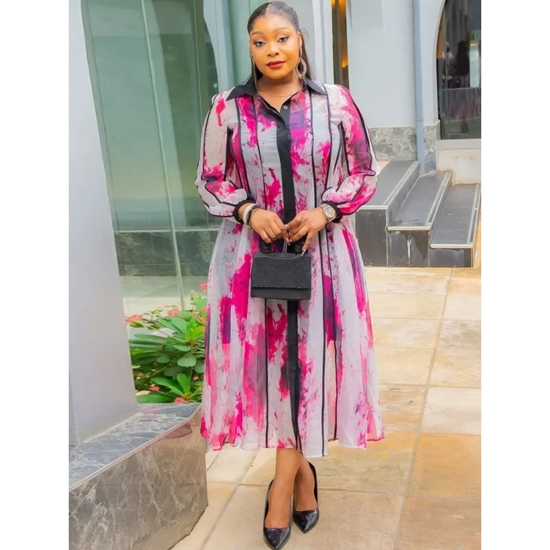 Customized Customized New African Dresses For Women Vetement Femme Dashiki Print Africa Shirt Dress African Clothes Dashiki Anka