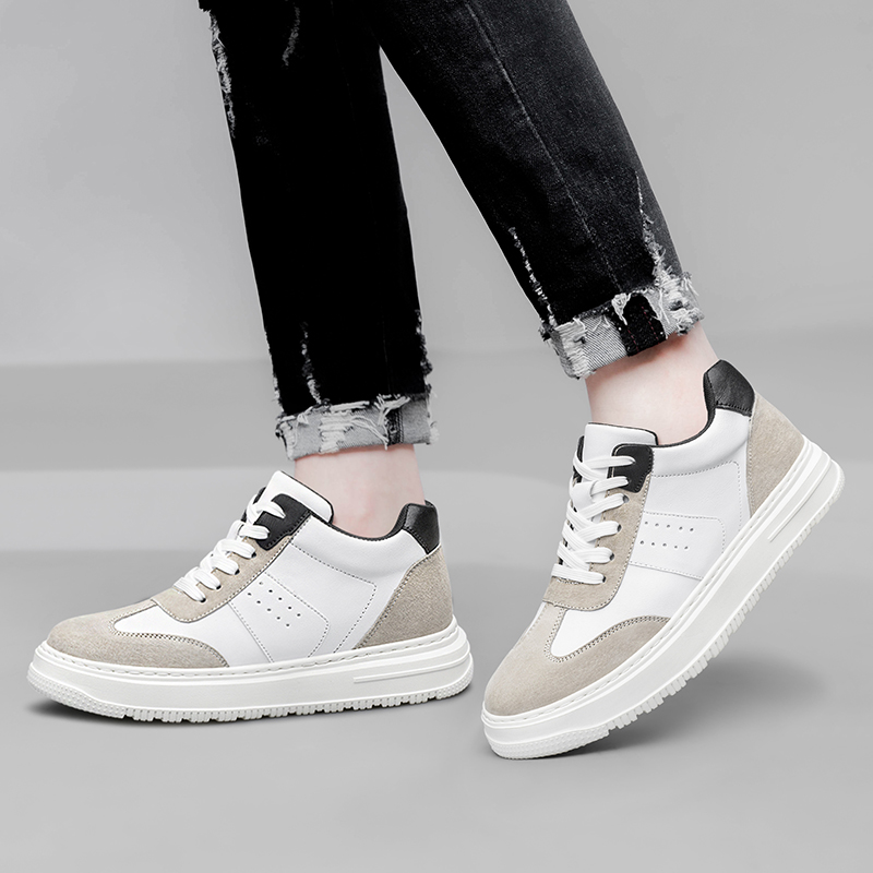 2025Mens Elevator Shoes Height Increase Invisible 6/ 8cm Sports Sneakers Elevate Taller Lift Leather Shoes