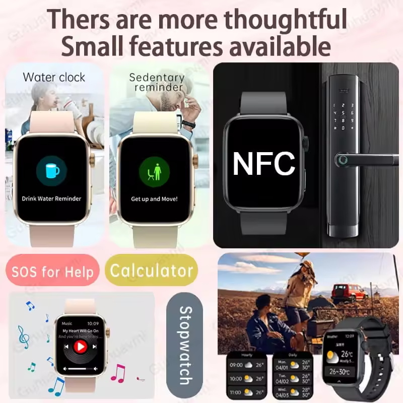 2025 New For Xiaomi Women AI Smart Diagnosis Smart Watch HRV+PPG Blood Pressure Blood oxygen Health monitor IP68 NFC Smartwatchs