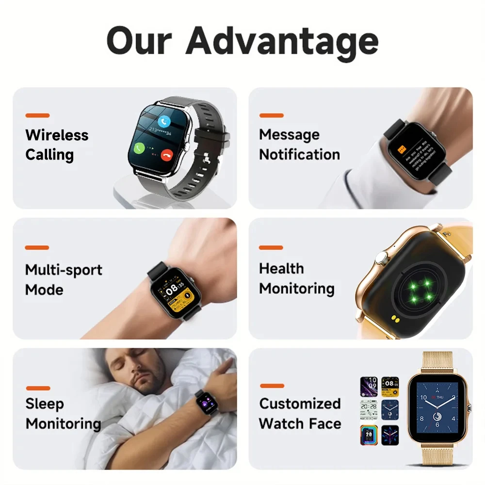 2025 Smart Watch 1.83inch Full Touch Amoled BT Call Sport Waterproof Watches Heart Rate Blood Pressure Smartwatch for Men Women