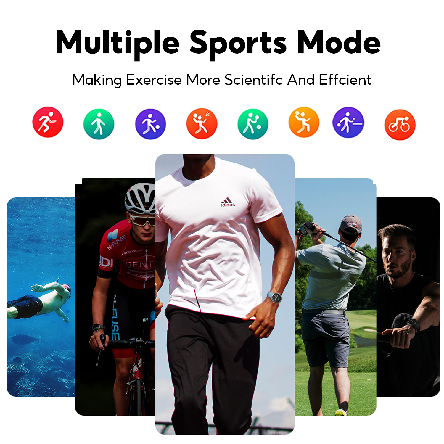 WIFIT Smart Watch 1.3-inch Display Bluetooth Link, Multi functional Smart Watch with Call/Health/Exercise Monitoring, Waterproof