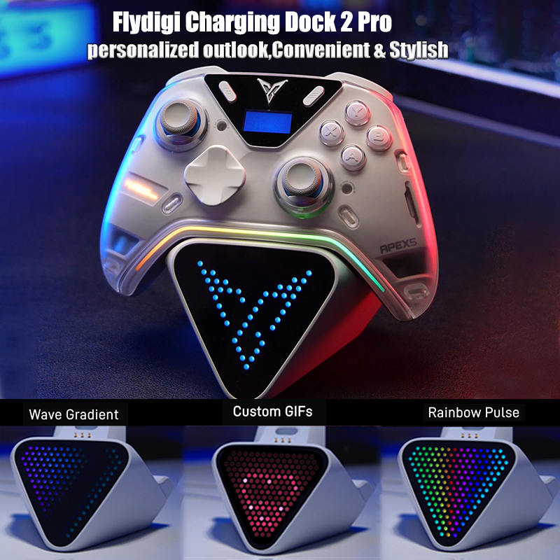 Flydigi apex 5 controller gamepad wireless gamepad for pc /Switch/Phone/TV/tablet computer,charging dock with Cool RGB screen