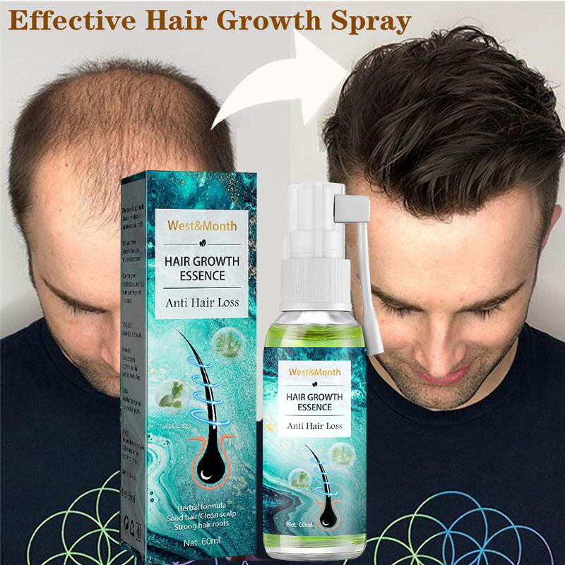 Hair Growth Products Anti Hair Loss Treatment Fast Growing Serum Spray Prevent Thinning Dry Frizzy Beauty Health Hair Care 60ml