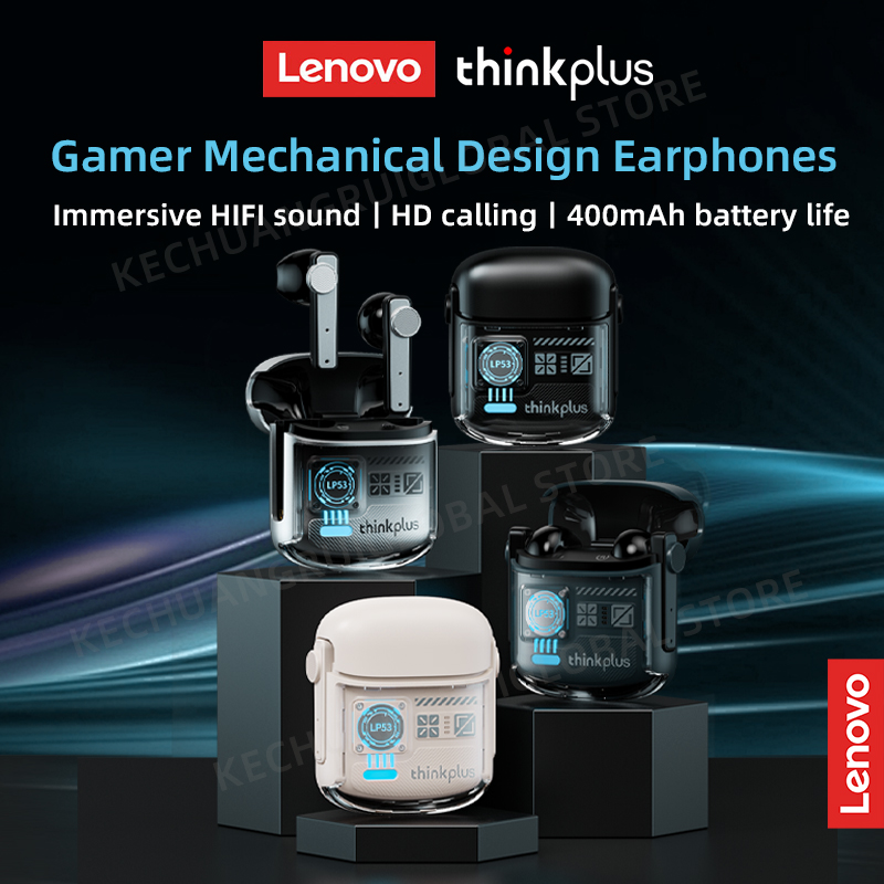 Lenovo LP53 Wireless Bluetooth 5.4 Earphones Mechanical Design Gamer Headset TWS Noise Reduction Sports Earbuds Long Standby New