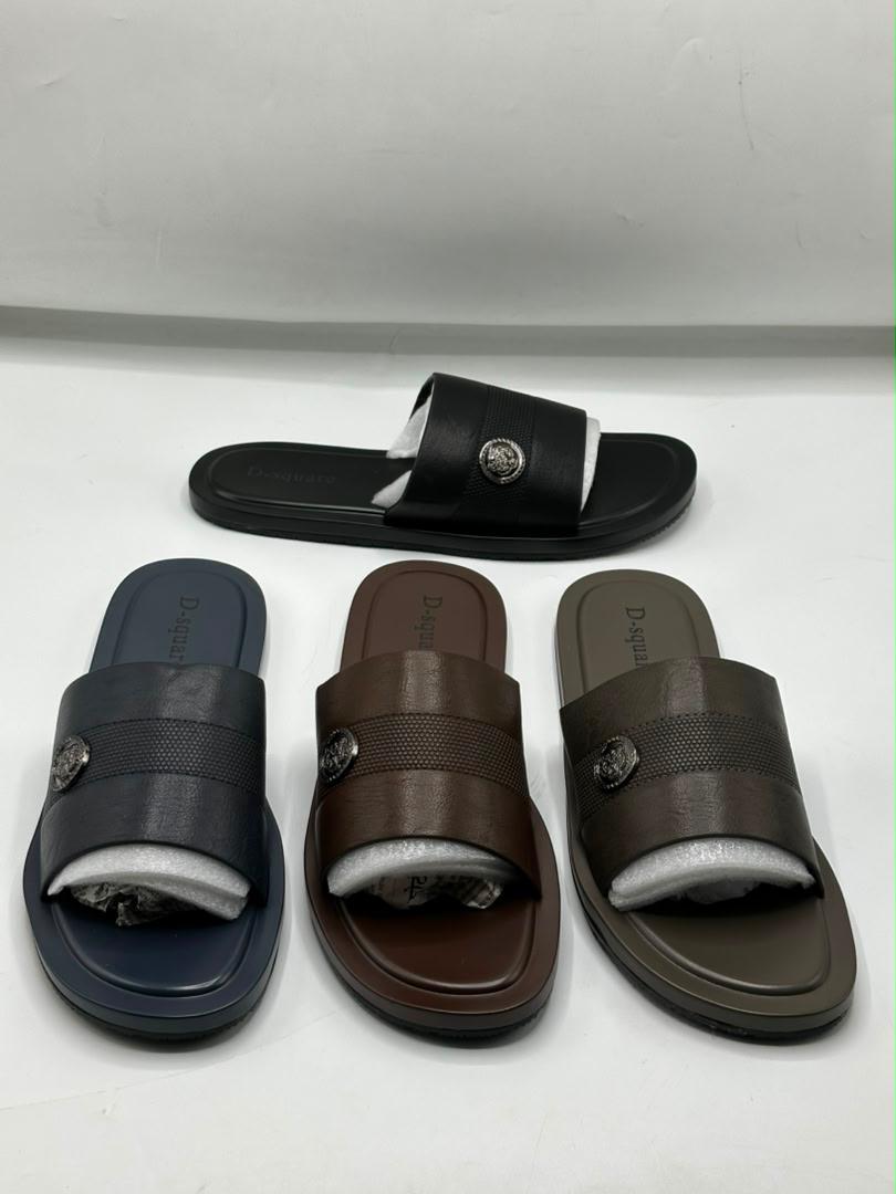 Men's Premium Leather Flip-Flops - D-square