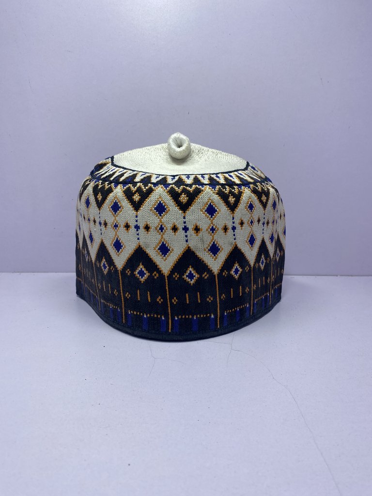 White – Hausa/Fulani Cap, Kufi, Handwoven Cap, Zawa