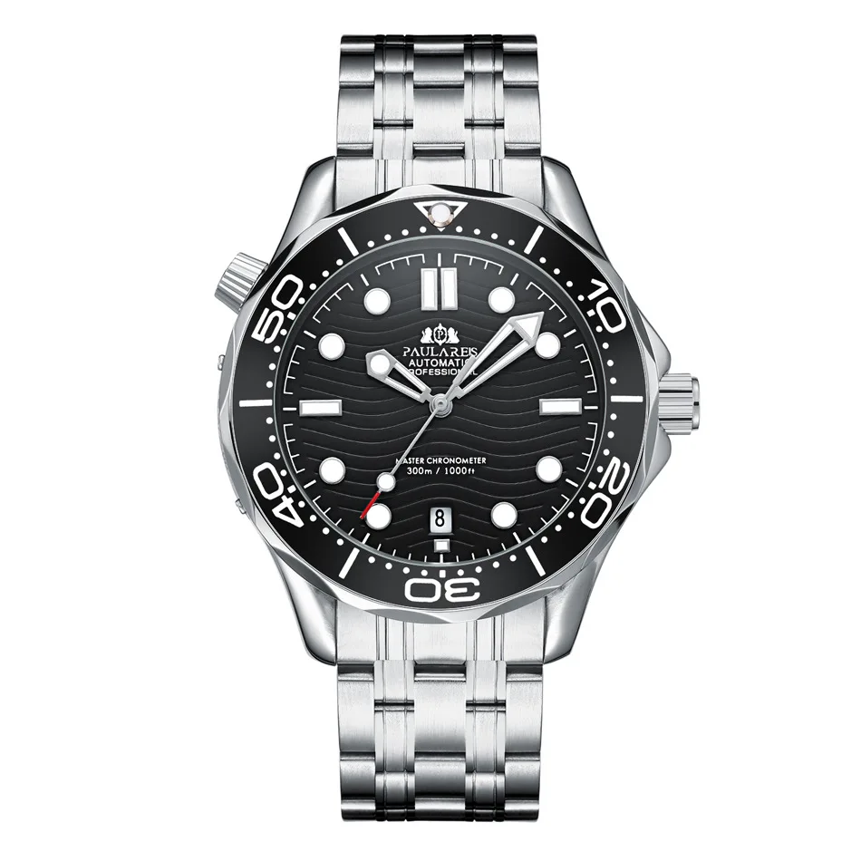 Luxury New Automatic Watch for Men Mechanical Watches Stainless Steel Bracelet Ceramic Diver