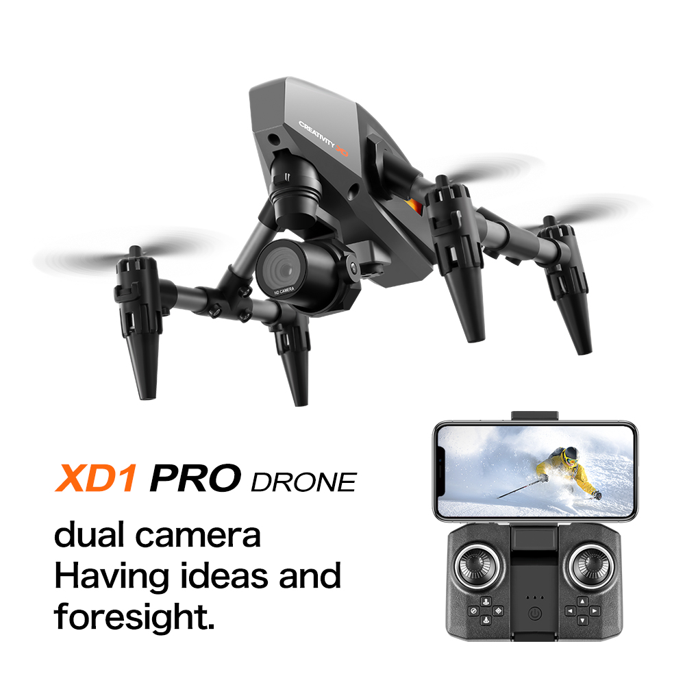 LSRC XD1 pro Mini Drone WIFI Dual Camera 4K/8K Optical Flow Positioning Alloy Anti-Drop Quadcopter with Remote Control RC Toy Gi