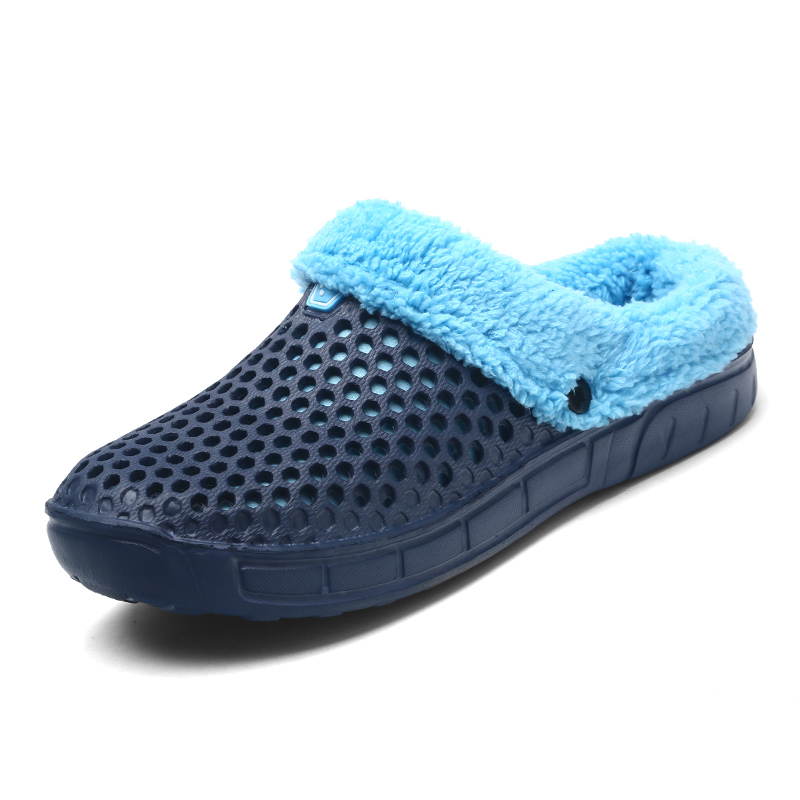 Couple Style Men's and Women's Cotton Slippers Winter Warm Plus Velvet Thickened Clogs Mule Shoes