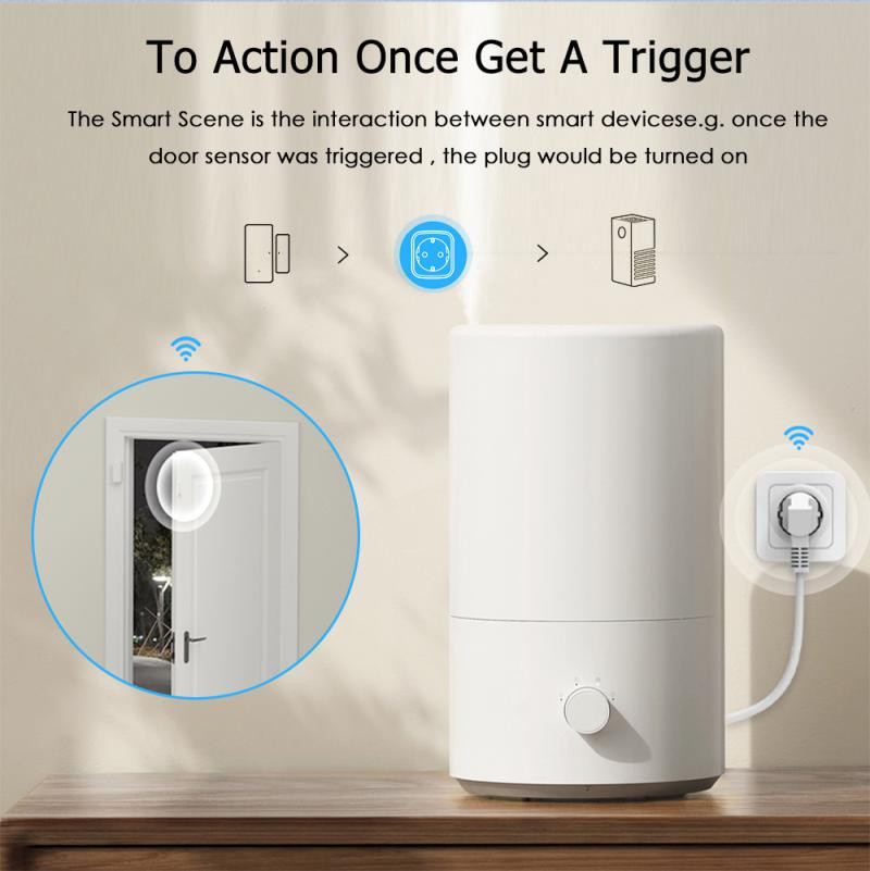 Smart Socket EU 20A Wifi Smart Plug With Power Monitoring Smart Home Voice Control Support Google Assistant Alexa Alice