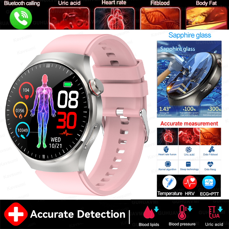 2025 New For XIAOMI Accurate Blood Lipid Uric Acid Smart Watch Men Women ECG+PPG Blood pressure Bluetooth call Health Smartwatch