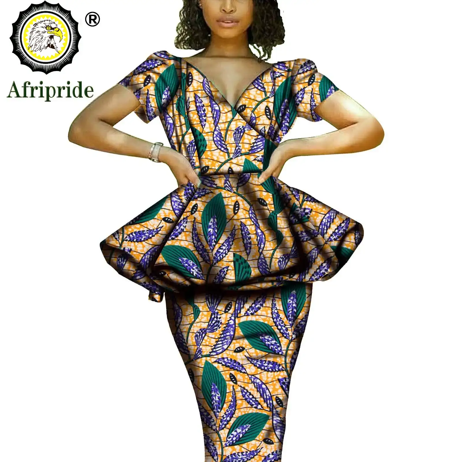 African 2 Piece Set for Women Dashiki Tops Print Skrit  Ankara Clothing Wax Attire Blouse Shirt AFRIPRIDE S1926004