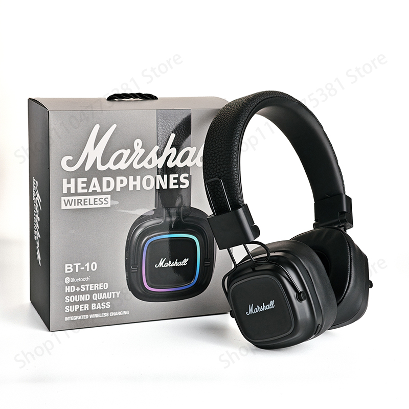 2025 New Marshall BT10 Wireless Bluetooth Headphones Noise Cancelling Earphone Over Ear Stereo Sound Game Business Sport Headset