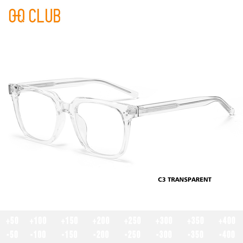O-Q CLUB Square Eyeglasses Women's Grade Glasses Man Style Blue Light Intelligent Progressive Multifocal Lenses to Read Eyewear
