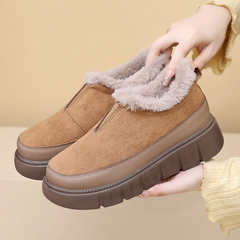 2025 Winter New Thickened Anti-slip and Durable Women's Cotton Shoes with Fleece Lining Warm and Comfortable Free Shipping