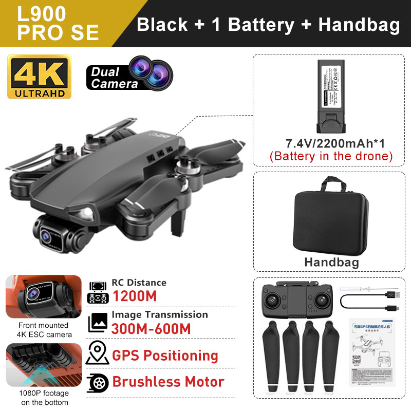 LYZRC L900 PRO SE GPS Drone 4K Professional Brushless Motor 5G WIFI Aerial Photography FPV Helicopters Foldable Quadcopter Dron