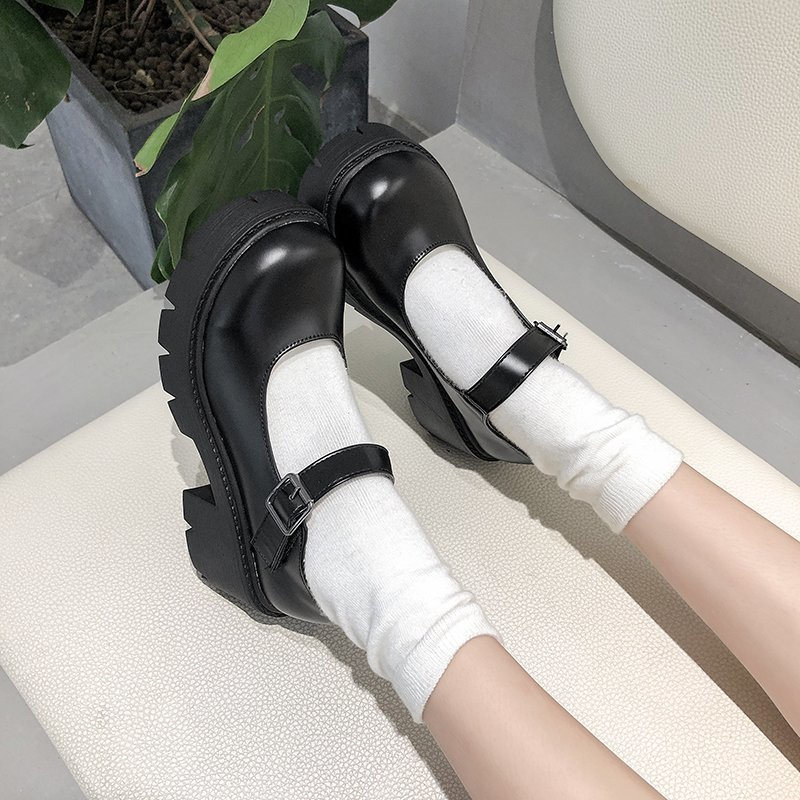 White Mary Jane Lolita Shoes Japanese Students JK Female High Heel Uniform College Girl Shoes Platform Shoe Ladies Vintage Pumps