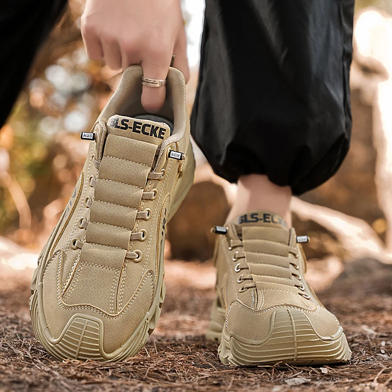 2025 New Sle Breathable Men's Work Shoes Slip-On Anti-Slip Wear-Resistant Casual Sports Shoes Thick Bottom Labor Protection