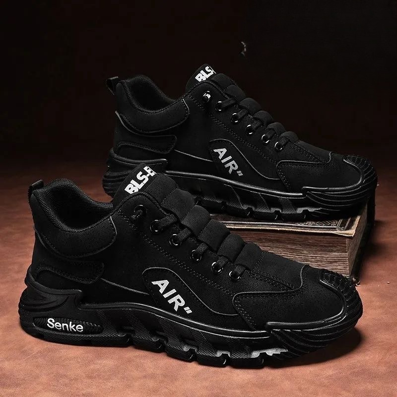 2025 Fall Fashion Men's Casual Shoes Black Simple Breathable Board Shoes Wearable and Comfortable  EVA Jogging Shoes
