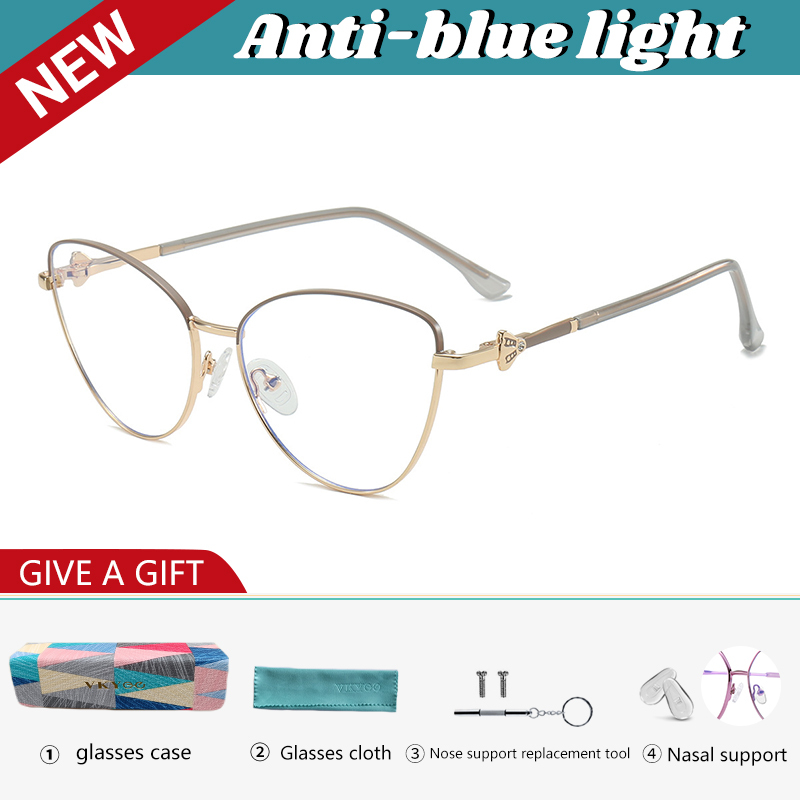 VICKY New Fashion Simple Cat's Eye Personalized Frame Design Women's Anti-Blue Light Reading Glasses Customizable Prescription