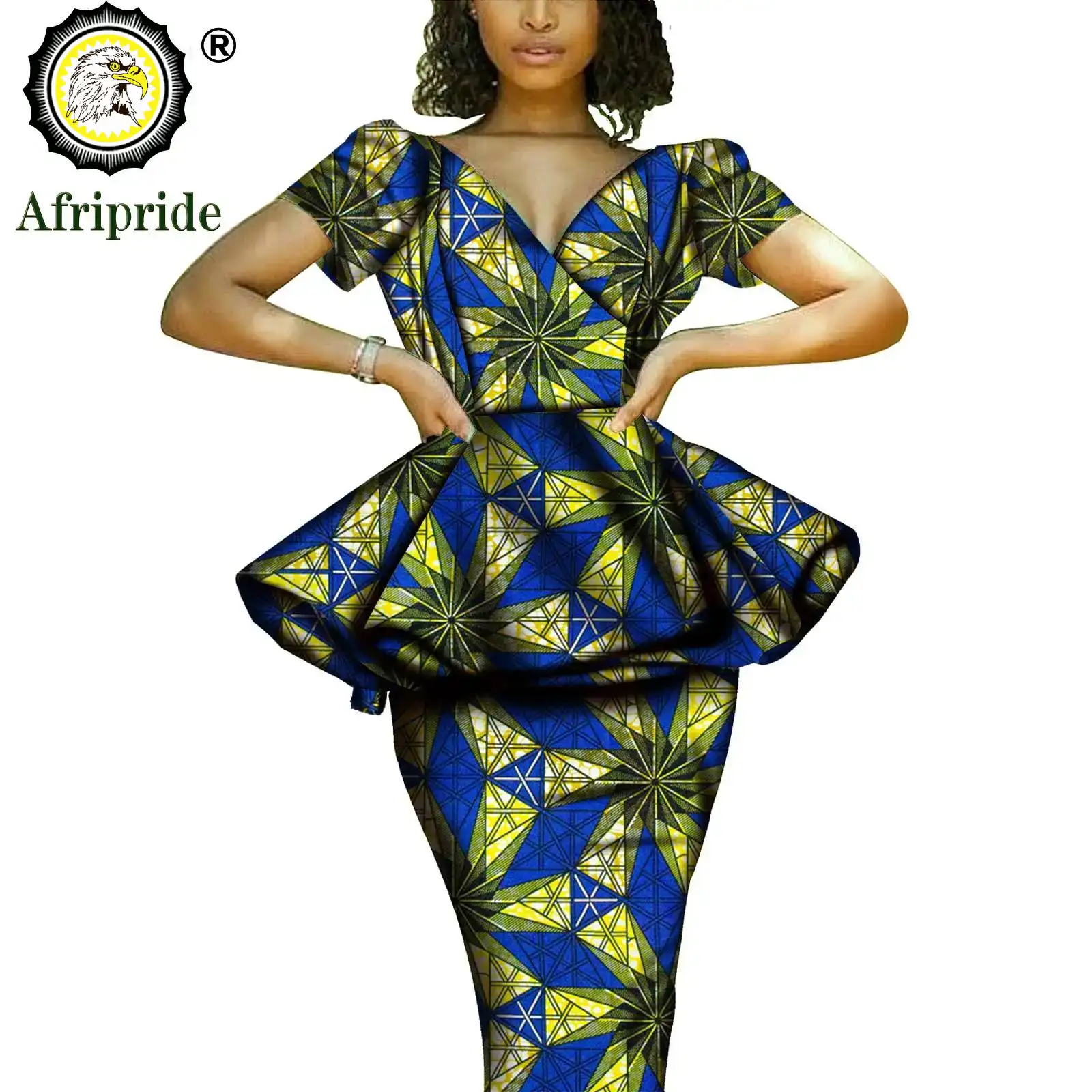 African 2 Piece Set for Women Dashiki Tops Print Skrit  Ankara Clothing Wax Attire Blouse Shirt AFRIPRIDE S1926004