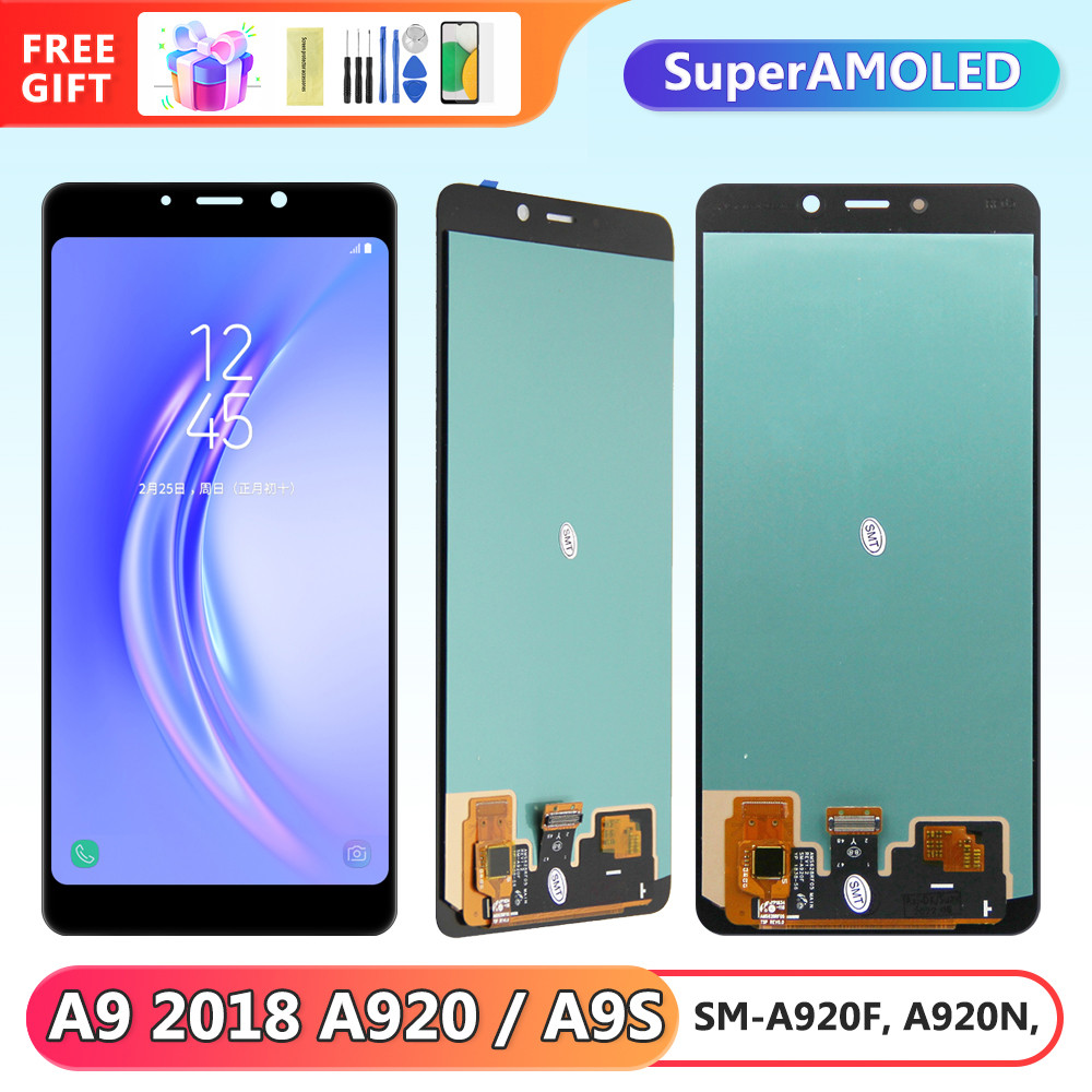 Super AMOLED A920 Display Screen, for Samsung Galaxy A9 2018 A920 A920F A920N A9200 Lcd Display Touch Screen Digitizer Assembly