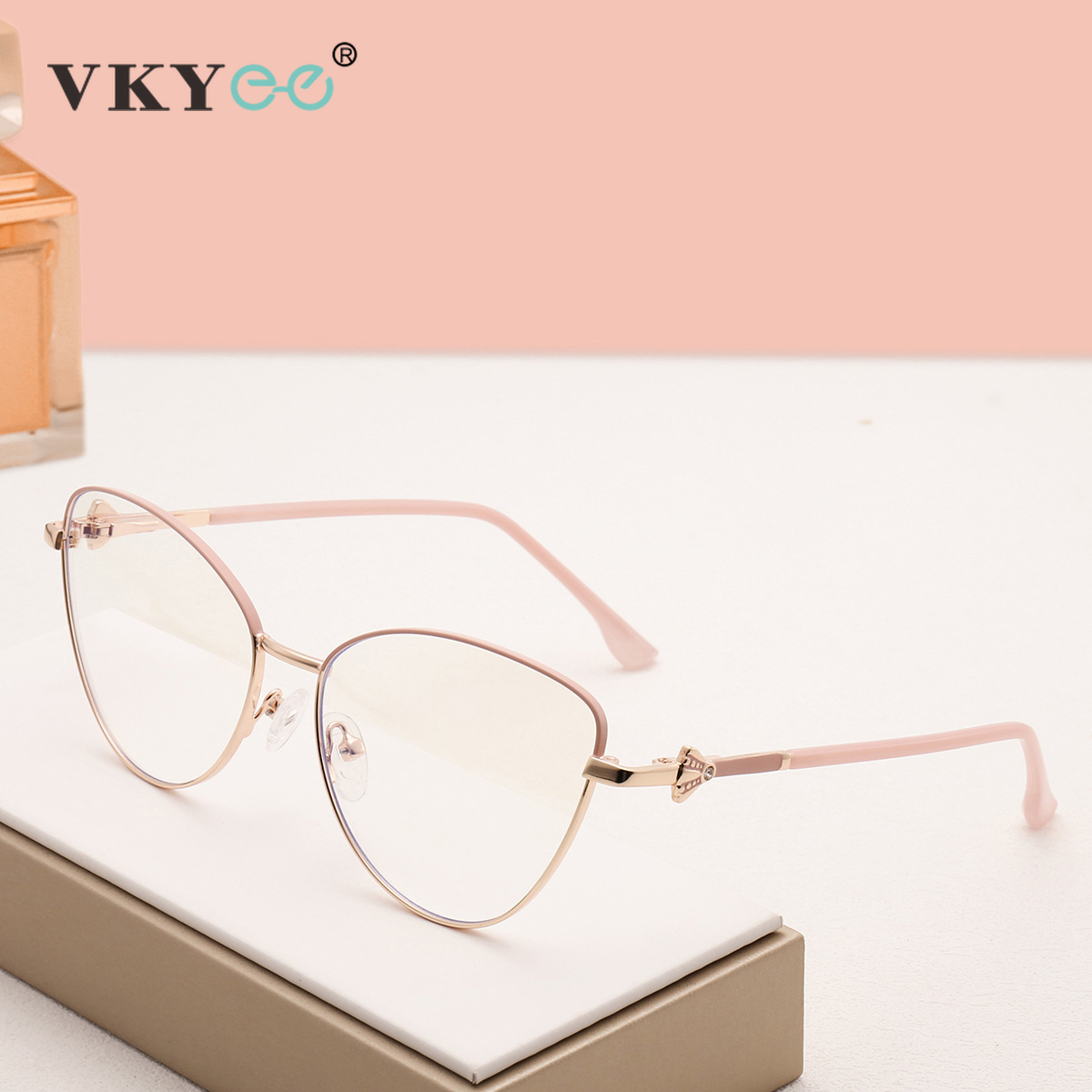 VICKY New Fashion Simple Cat's Eye Personalized Frame Design Women's Anti-Blue Light Reading Glasses Customizable Prescription