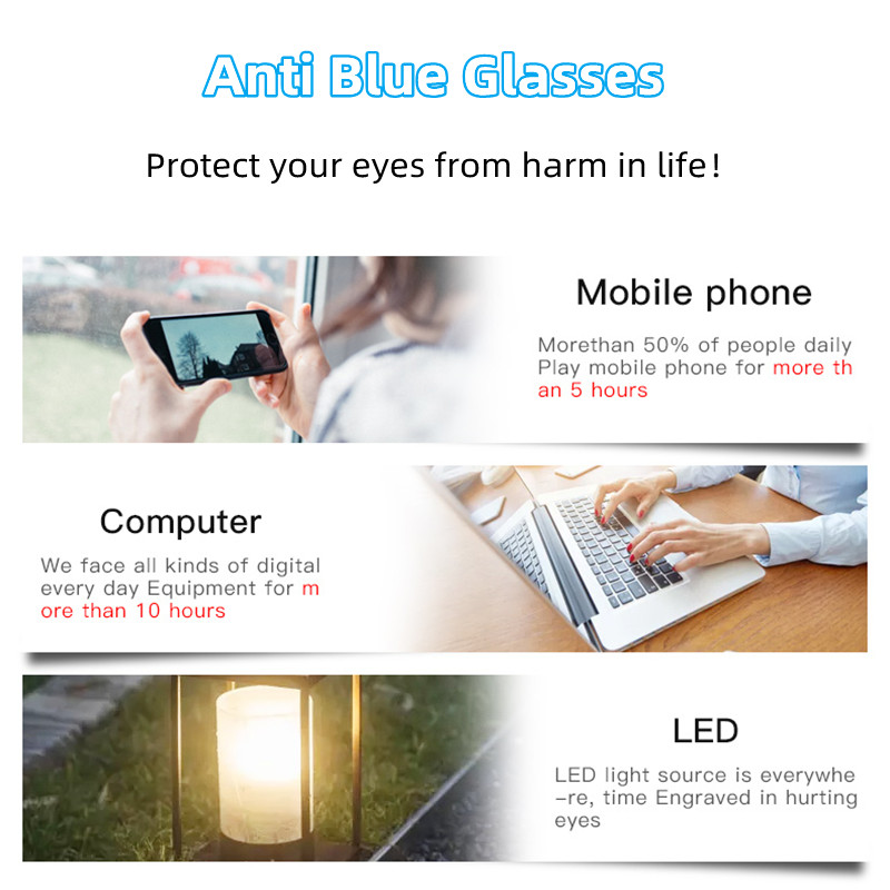 Fashion Eyewear Retro Square Titanium TR90 Large Size Eyeglasses Frame Men Women Anti Blue Light Anti Radiation Glasses 9822