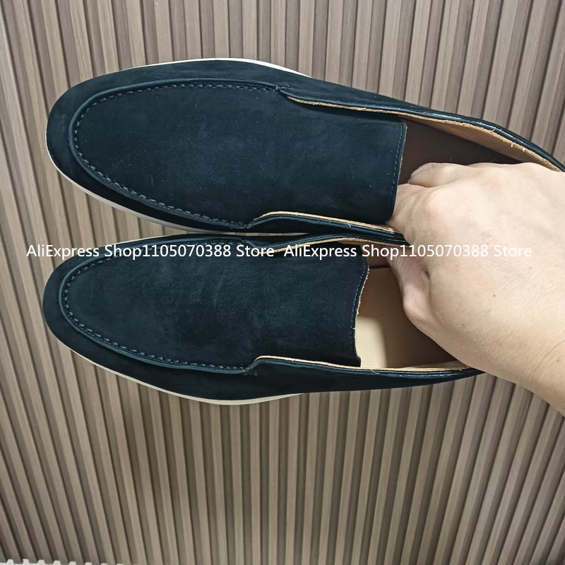 UnisexFlat Bottomed Walking Sheepskin Suede Loafers Women's Shoes Ankle Boots  All Genuine Leather High Tube Men's Casual Shoes