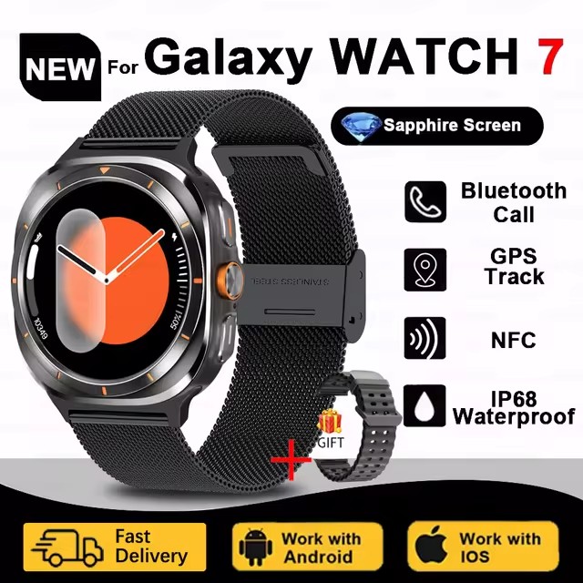 2025 New GPS Smart Watch 7 Ultra Men 47MM AMOLED Screen Multi-Function Compass Sports Fitness Tracker Health Women Smart Watch