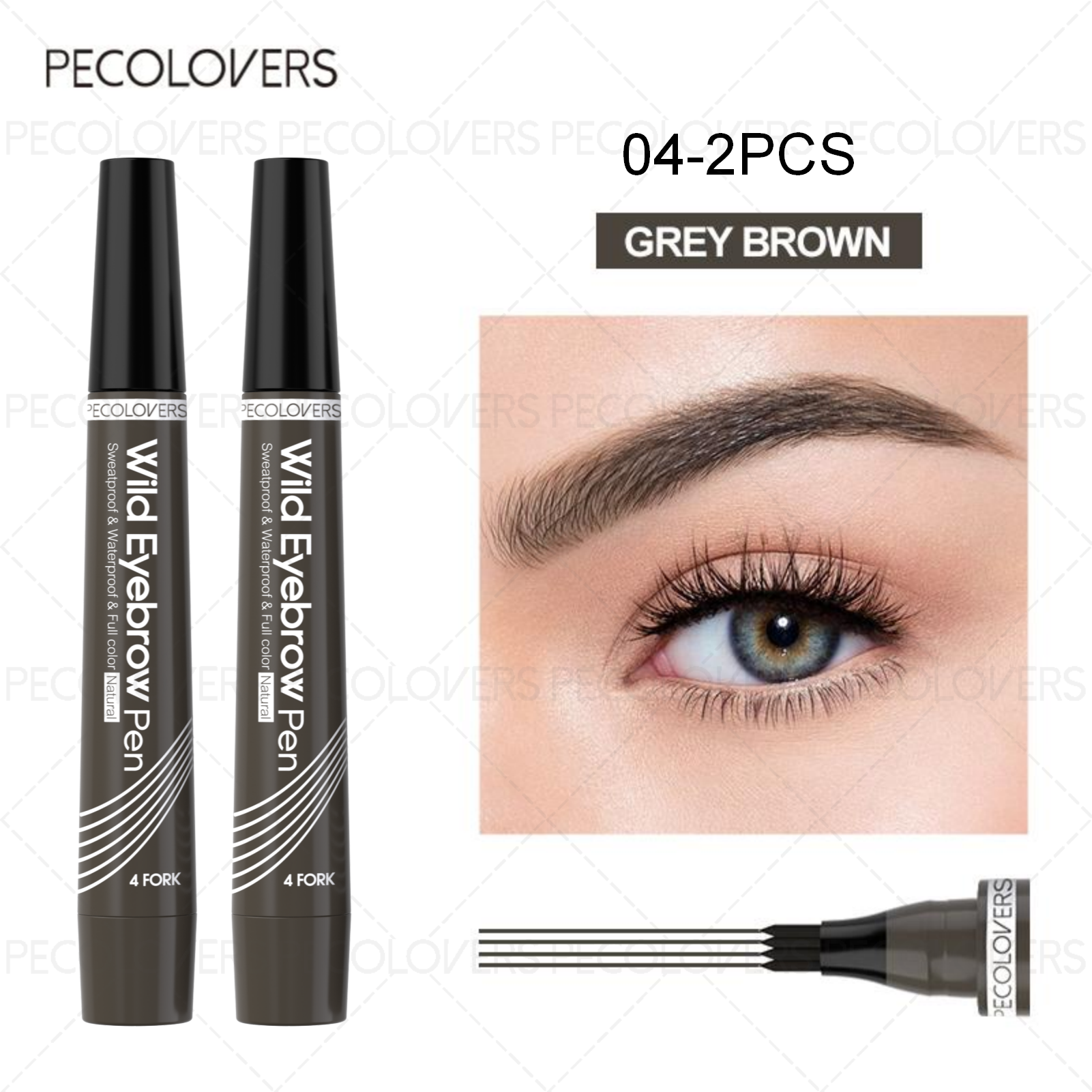 6 Colors 1pc Eyebrow Pen Waterproof 4 Split Tip Eyebrows Pen Eyebrow Tattoo Pen Waterproof Liquid Black Eyebrow Makeup Pencil