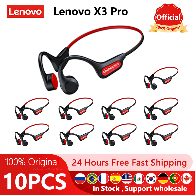 Original Lenovo X3 Pro Bone Conduction Wireless Bluetooth 5.3 Headphone 10pcs / 5pcs / 2pcs Ear Hook Sports Earphones Wholesale