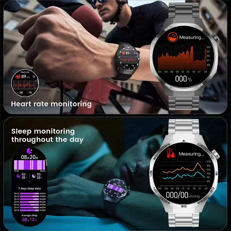 2025 Guhuavm Watch GT5Pro Smart Watch Men HD AMOLED Screen GPS Tracker Bluetooth Call Health Waterproof Smartwatches Heart Rate