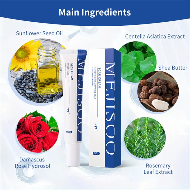 Scar Removal Cream Gel Remove Acne Spots Treatment Stretch Marks Burn Surgical Scar Repair Cream Smoothing Whitening Skin Beauty