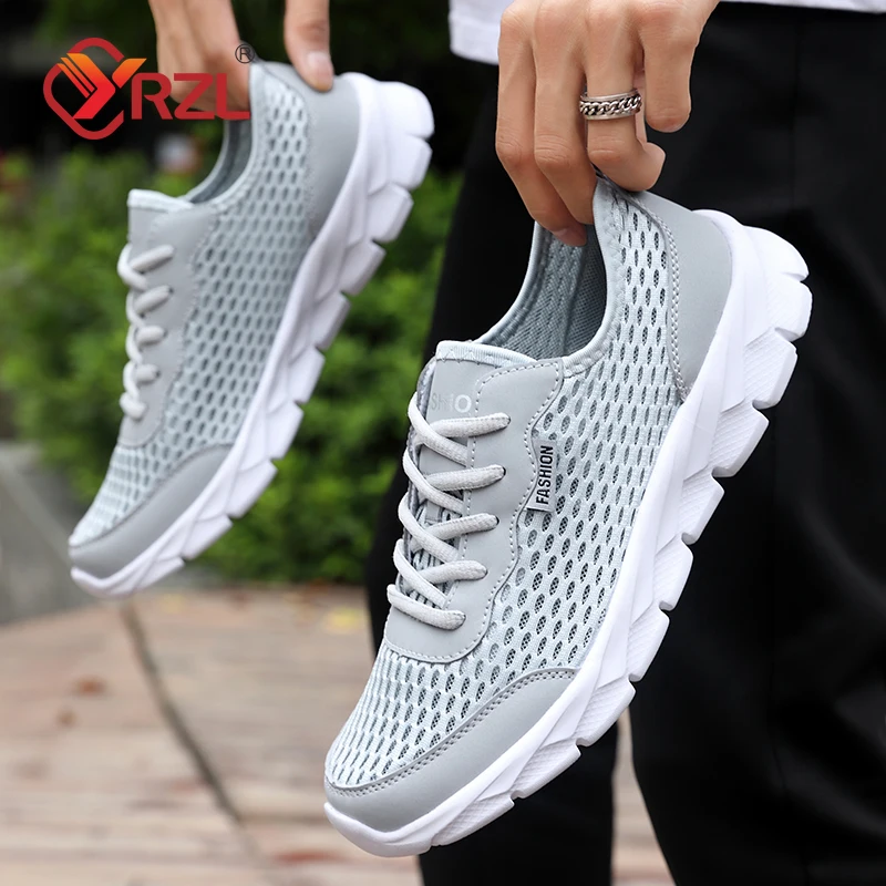 YRZL New Running Shoes for Men Breathable Sports Shoes Light Weight Fashion Summer Plus Size 38-48 Breathable Sneakers for Men