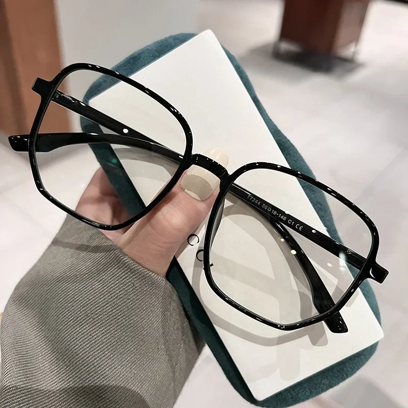 Ultra Light Myopia Glasses Men Women Minus Diopter Eyeglasses Trendy Large Size Square Frame Near Sight Eyewear 0 -1.0 1.5~4.0