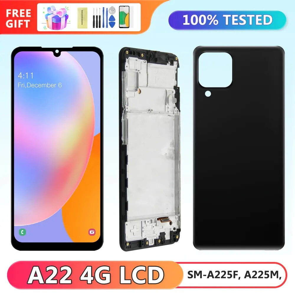 6.4'' Display Screen for Samsung Galaxy A22 4G A225 A225F A225F/DS A225M Lcd Display Touch Screen Digitizer for A22 Replacement